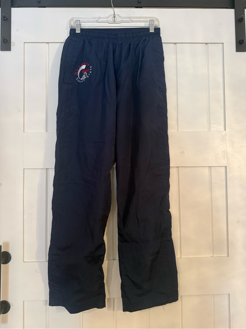 Navy Women's Athletic Sweatpants with Side Pocket Logo Slicks